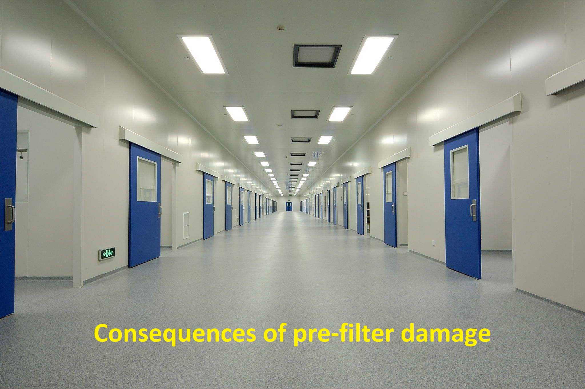 Filtre öncesi hasarın temiz oda-sonuçlarında hava filtresinin saha örneği